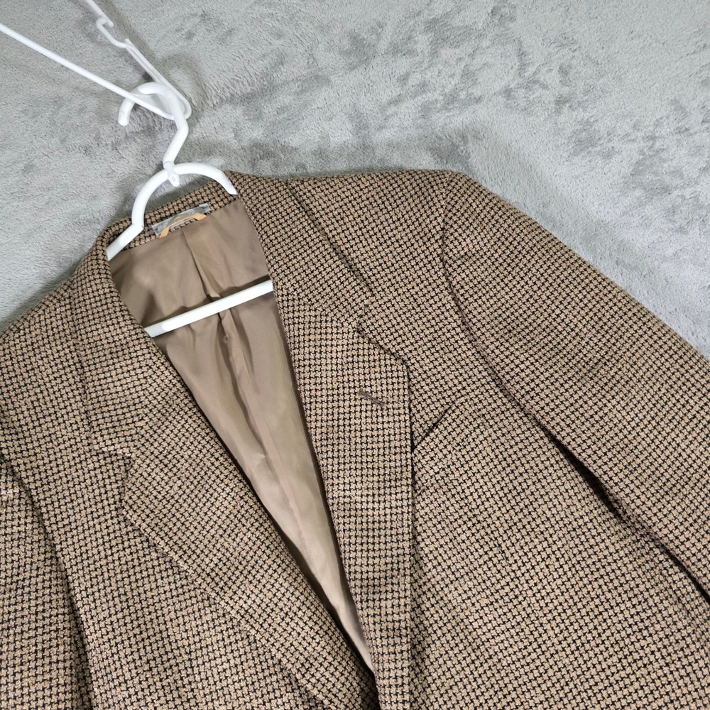 Oleg Cassini‎ Houndstooth Blazer Two Button Sport Coat Career Size 78 R 42